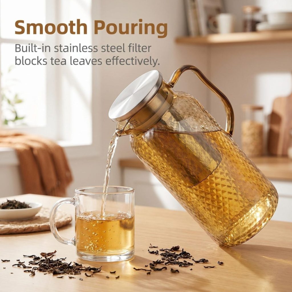 main model9190 unbreakable stainless steel water jug lid acrylic pc glass cold water jug with handle bpa free main display 1