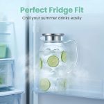 main model9190 wholesale 1.5l pc glass water pots kettles eco friendly classic large milk jug with pitcher lid glass handle main display 1