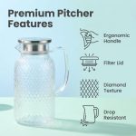 main model9190 wholesale 1.5l pc glass water pots kettles eco friendly classic large milk jug with pitcher lid glass handle main display 3