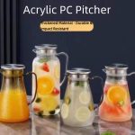 main model9193 heat resistant acrylic pc carafe 2l clear iced tea jug glass pitcher with lid and handle main display 1