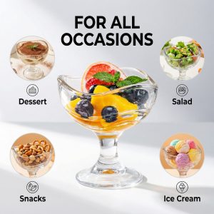 main model9330c bpa free shatterproof acrylic salad bowl food grade unbreakable clear dessert cup party main display 1