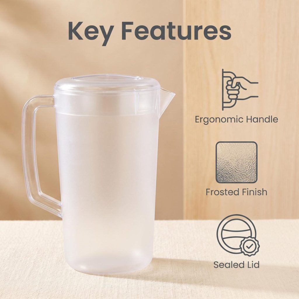 main model9554 transparent durable reusable restaurant plastic pc beverage drink pitcher juice water tea pot main display 1