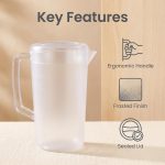 main model9554 transparent durable reusable restaurant plastic pc beverage drink pitcher juice water tea pot main display 1