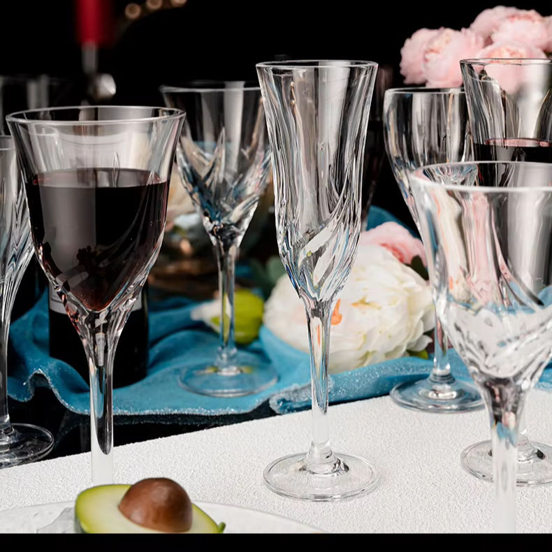 main model9918 wholesale unbreakable restaurant household red wine flutes elegant long stem wedding champagne glasses main display 1