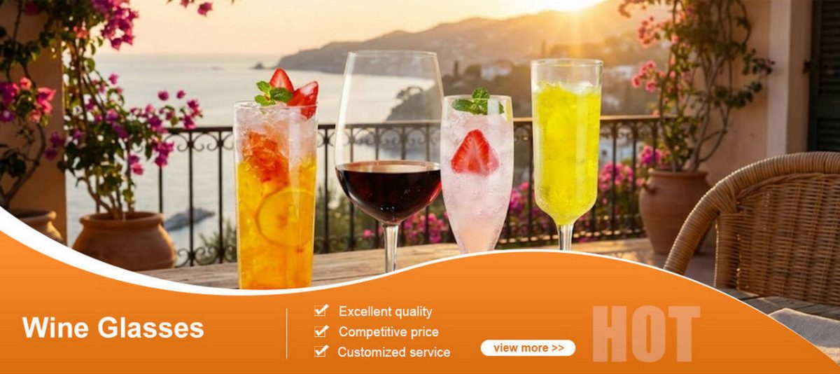 banner wine glasses cocktail cups seaside scene banner 3