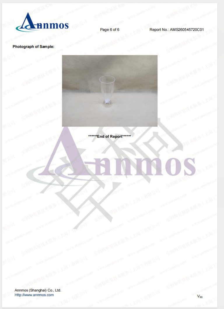 eu food contact test report milkshake cup by9335 annmos certificate 6
