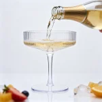 main BY 9226DZ elsjoy acrylic ribbed wide cocktail glass clear transparent goblet party wedding bar display 2