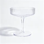 main BY 9226DZ elsjoy acrylic ribbed wide cocktail glass clear transparent goblet party wedding bar display 4