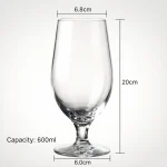 main BY 9912B elsjoy acrylic wine goblet 600ml clear transparent glass size dimensions 2