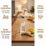 main model9173b wear resistant 1600ml diamond embossed clear pc hotel restaurant cold water juice carafe pitcher main display 3