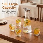 main model9173b wear resistant 1600ml diamond embossed clear pc hotel restaurant cold water juice carafe pitcher main display 5
