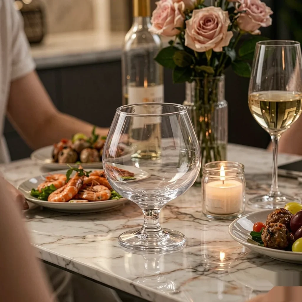 main BY 9912F elsjoy acrylic brandy snifter 170ml clear transparent glass dining table scene 7